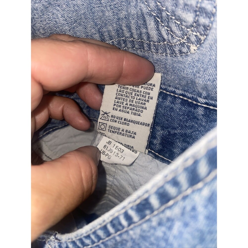 Union Bay Vintage Overalls dress Paint DIY Denim 90s Astrology Art Boho y2k M - Picture 11 of 11